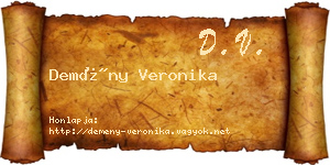 Demény Veronika névjegykártya