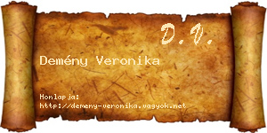 Demény Veronika névjegykártya